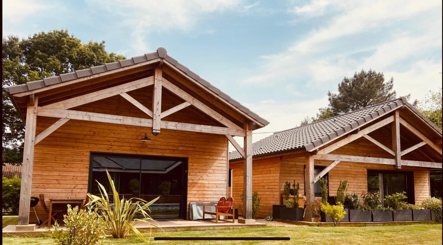 CHALET MONTANA - AU COTTAGE DU MEDOC - Proche de BORDEAUX Saint-Aubin-de-Médoc Exterior foto